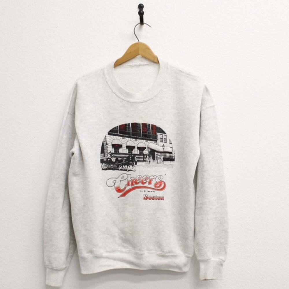 Vintage 90s Cheers Boston Pub Gray Sweatshirt Medium TV Show